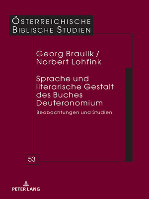 cover image of Sprache und literarische Gestalt des Buches Deuteronomium